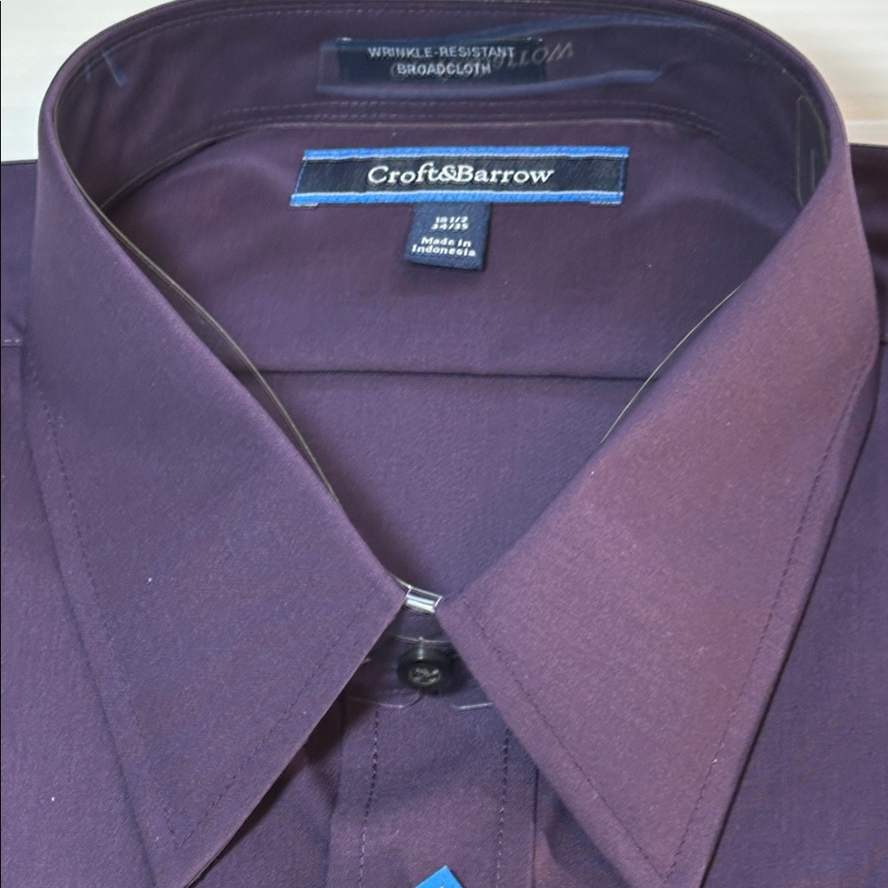 NWT Croft & Barrow Long Sleeve Shirt 18.5 - Picture 4 of 7